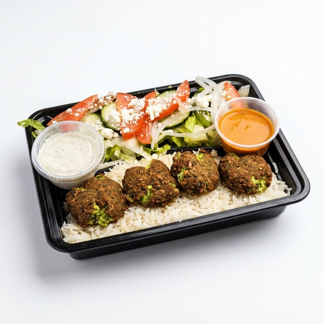 Falafel Over Rice.